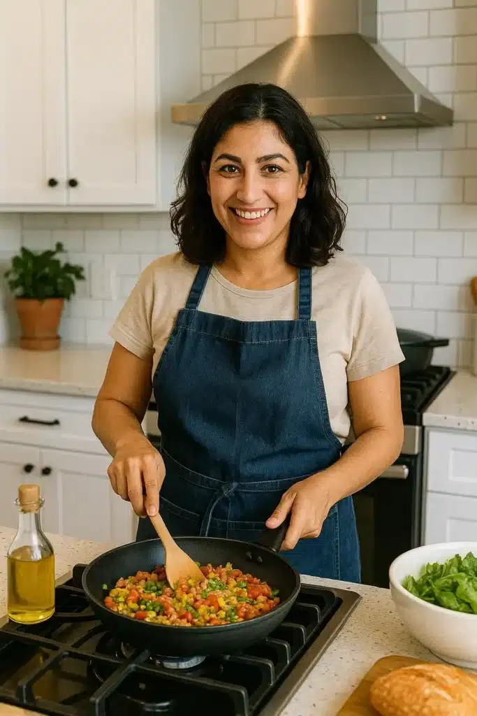 Home 7 chef Emily Parker in kitchen- Bestmealstocook