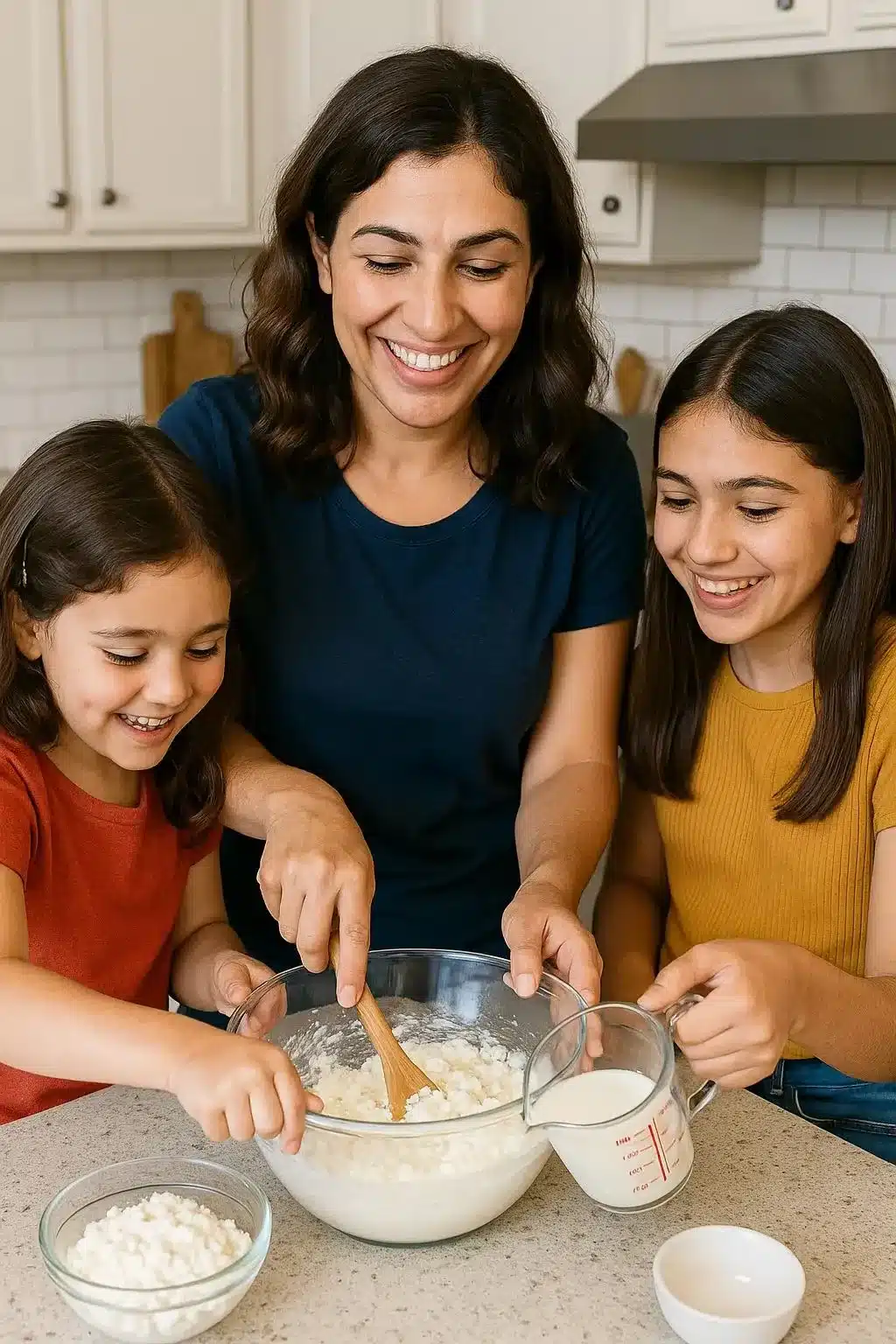 chef Emily Parker preparing meal with childrens- Bestmealstocook Chef Emily Parker preparing a meal with his children- Bestmealstocook