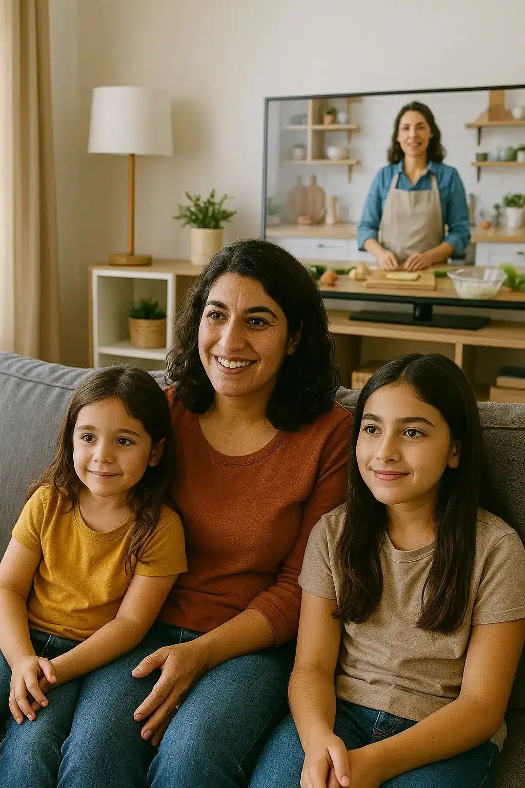 chef Emily Parker watching TV with childrens- Bestmealstocook chef Emily Parker watching TV with childrens- Bestmealstocook