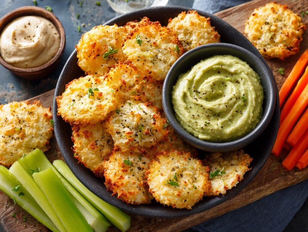 Baked Cottage Cheese Crisps with Everything Bagel Seasoning