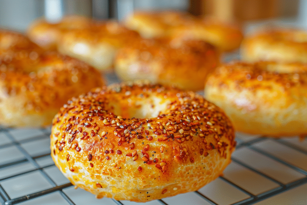 Easy Cottage Cheese Bagel Recipe Without Self Rising Flour 31 Baked cottage cheese bagels cooling after oven
