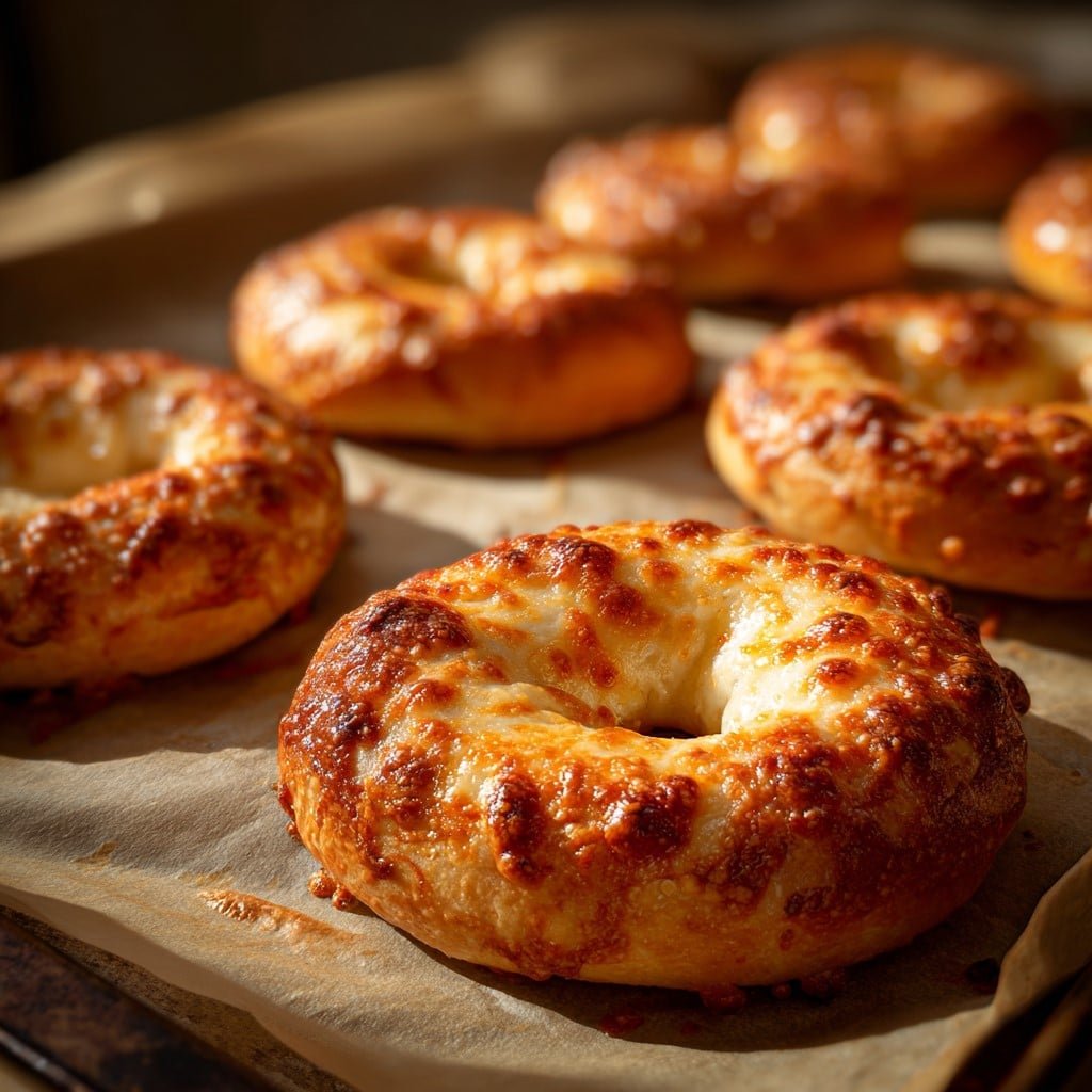 baked-cottage-cheese-bagels-on-tray baking cottage cheese and self rising flour bagel recipe