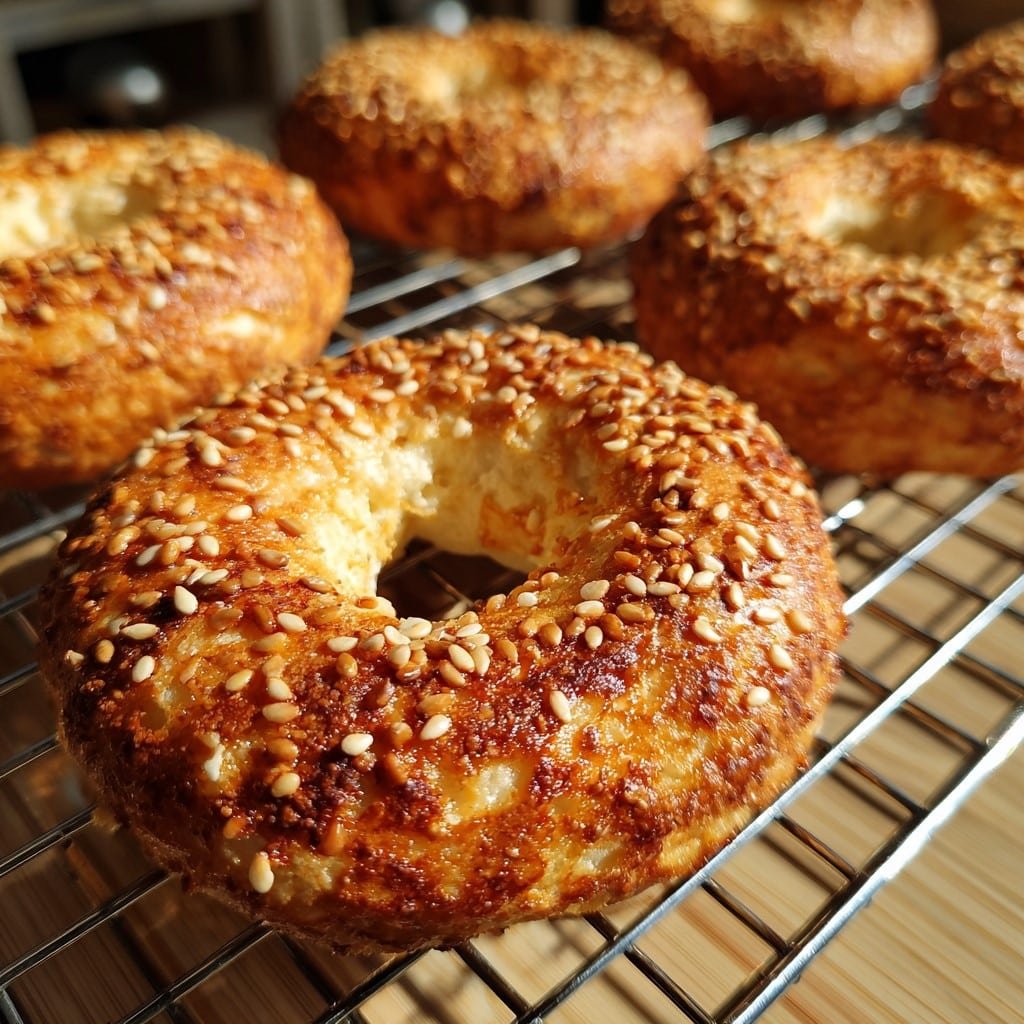 Cottage cheese almond flour bagels recipe fresh from oven