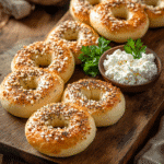 The Ultimate Guide to Cottage Cheese Bagels: A Protein-Packed Delight 16 Cottage cheese bagels recipe card image with ingredients and garnish
