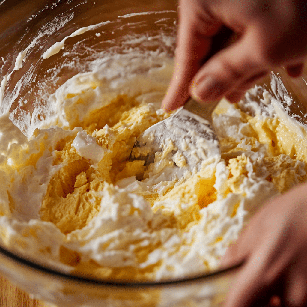 How to Make Blueberry Cottage Cheese Fluffy Cloud Bread – A Low-Carb Delight 18 Folding yolk mixture into whipped egg whites
