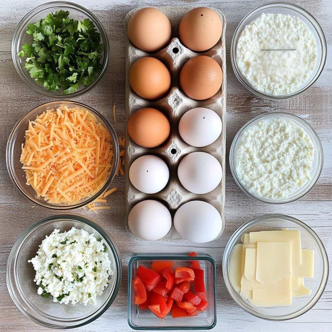 ingredients-baked-cottage-cheese-eggs ingredients for baked cottage cheese eggs