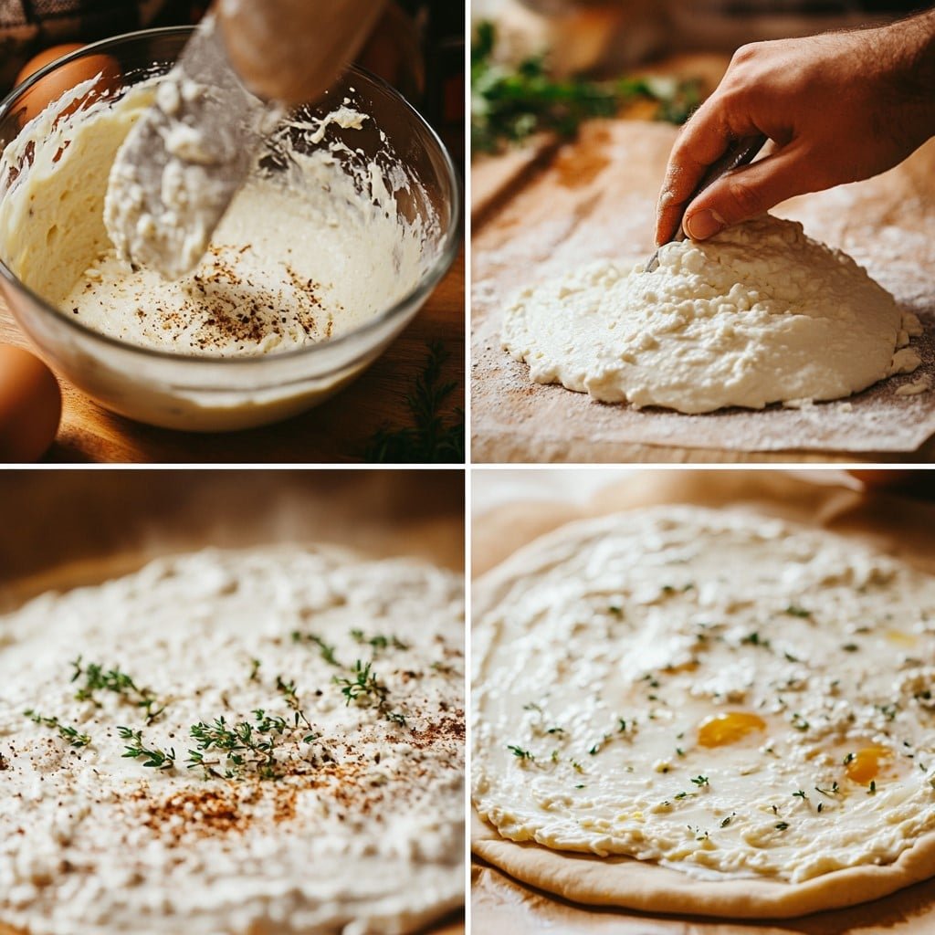 step-by-step-cottage-cheese-egg-flatbread-pizza step-by-step cottage cheese egg flatbread pizza