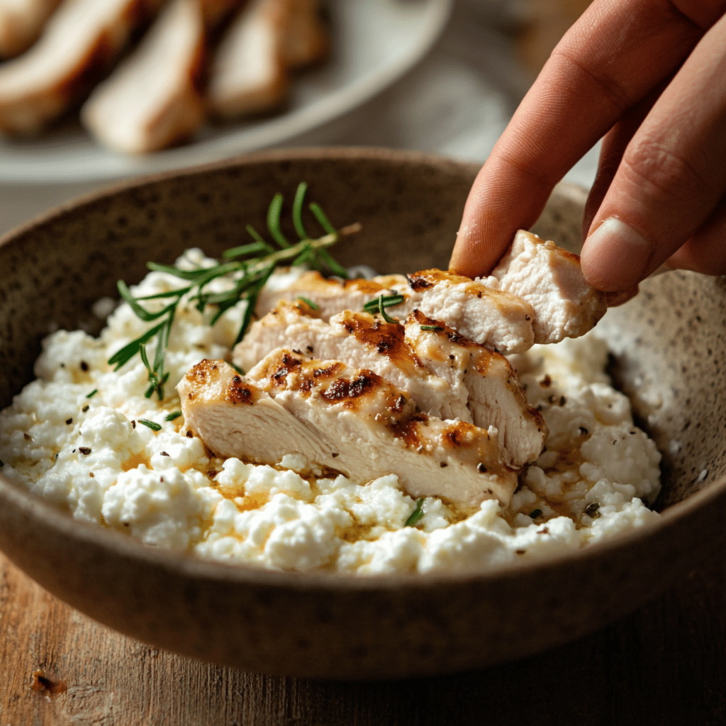 Easy Marry Me Cottage Cheese Bowl – The Healthy Bowl Everyone’s Talking About 17 Adding chicken to Easy Marry Me Cottage Cheese Bowl