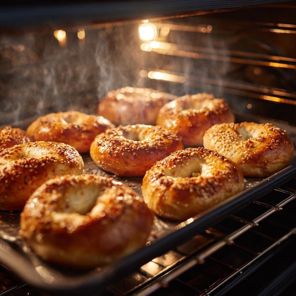 step4-bake-air-fry-cottage-cheese-bagels baking or air frying cottage cheese bagels