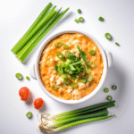 Healthy Buffalo Chicken Dip with Cottage Cheese – Clean, Creamy, and Crowd-Pleasing 6 Healthy buffalo chicken dip with cottage cheese in a single serving bowl