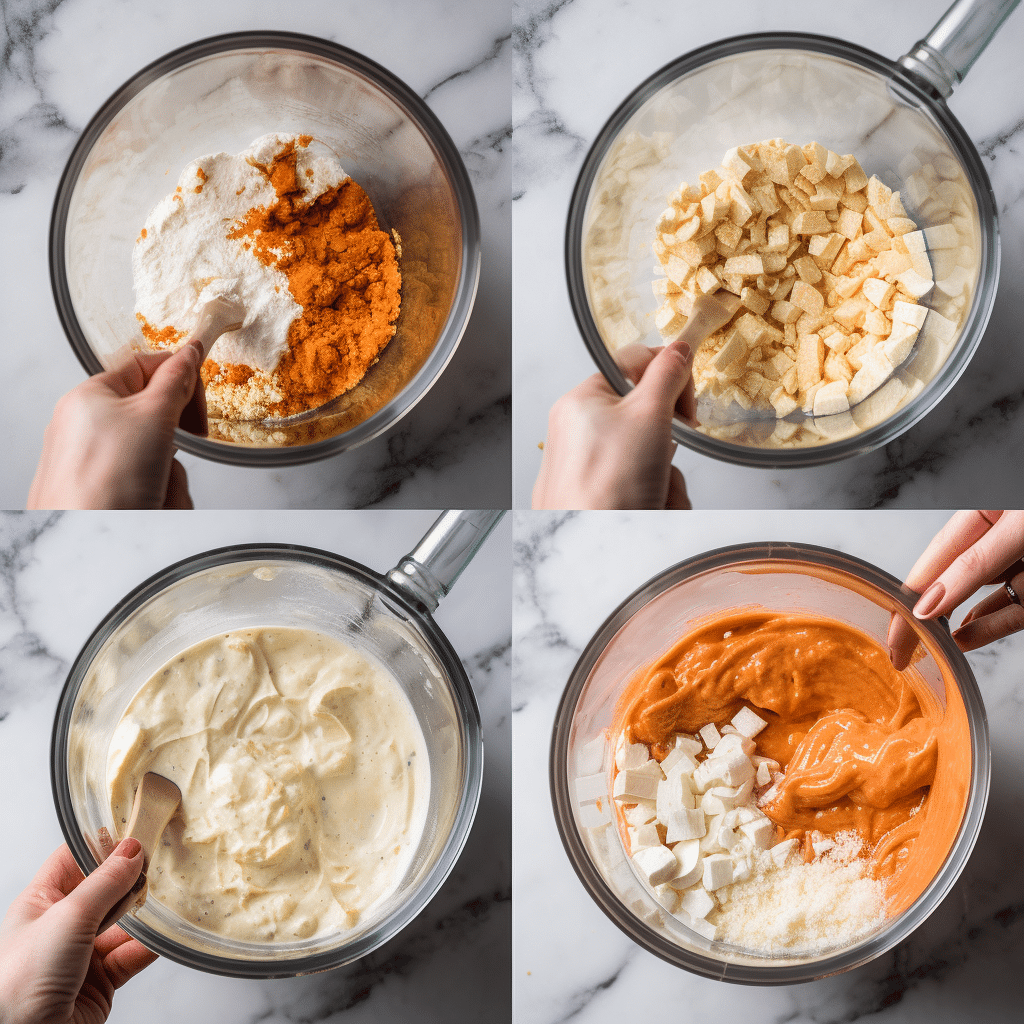 Healthy Buffalo Chicken Dip with Cottage Cheese – Clean, Creamy, and Crowd-Pleasing 8 Step-by-step preparation of healthy buffalo chicken dip with cottage cheese