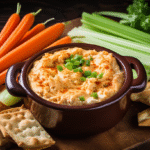 High Protein Buffalo Chicken Dip with Cottage Cheese – The Ultimate Post Workout Snack 6 High protein buffalo chicken dip with cottage cheese served with dippers