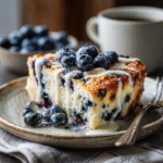 Blueberry Cottage Cheese Breakfast Bake with Oats – Easy, High Protein Recipe 8 Slice of blueberry cottage cheese breakfast bake on plate