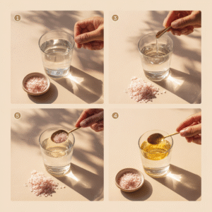  Japanese pink salt into water