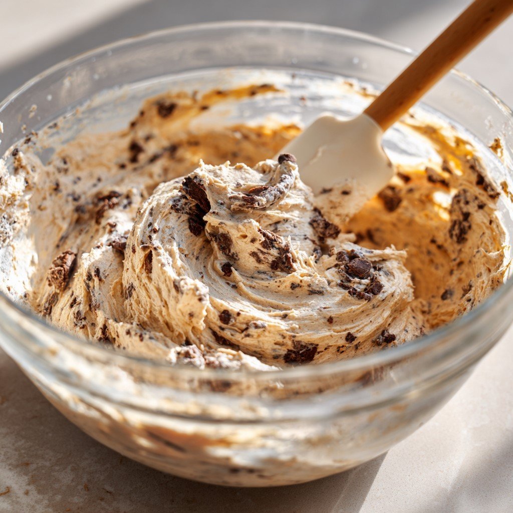 protein muffin batter being mixed