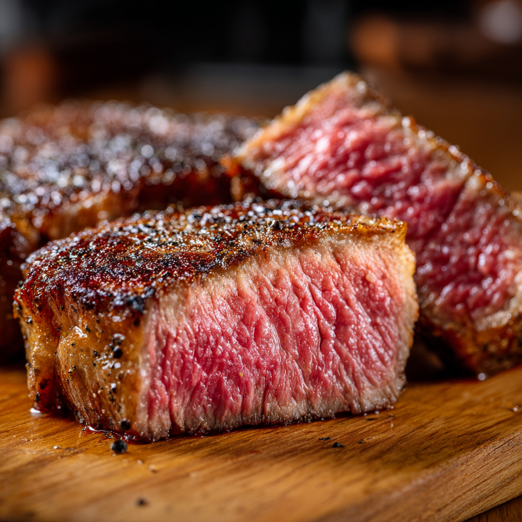 Home 2 sous vide ribeye steak sliced juicy medium rare
