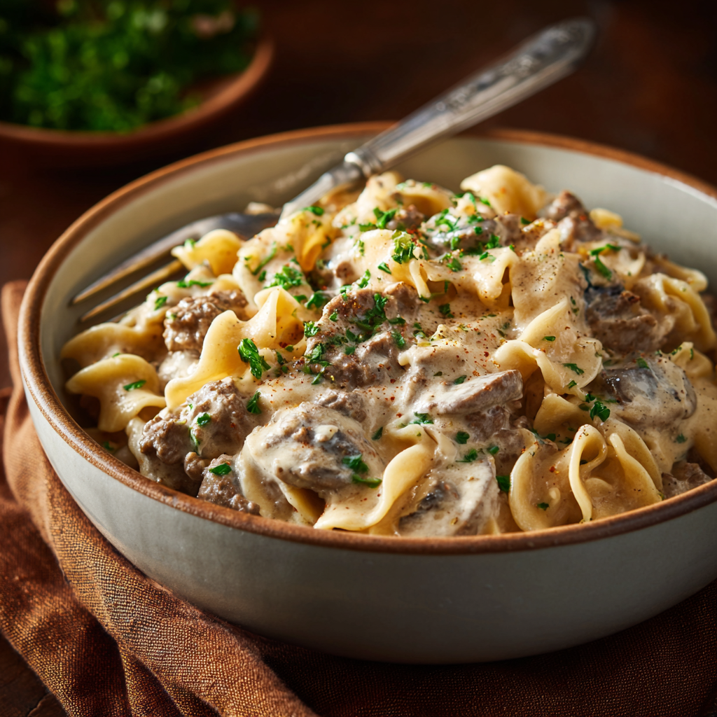 One Pot Creamy Ground Beef Stroganoff Your Weeknight Savior 6 serving creamy ground beef stroganoff