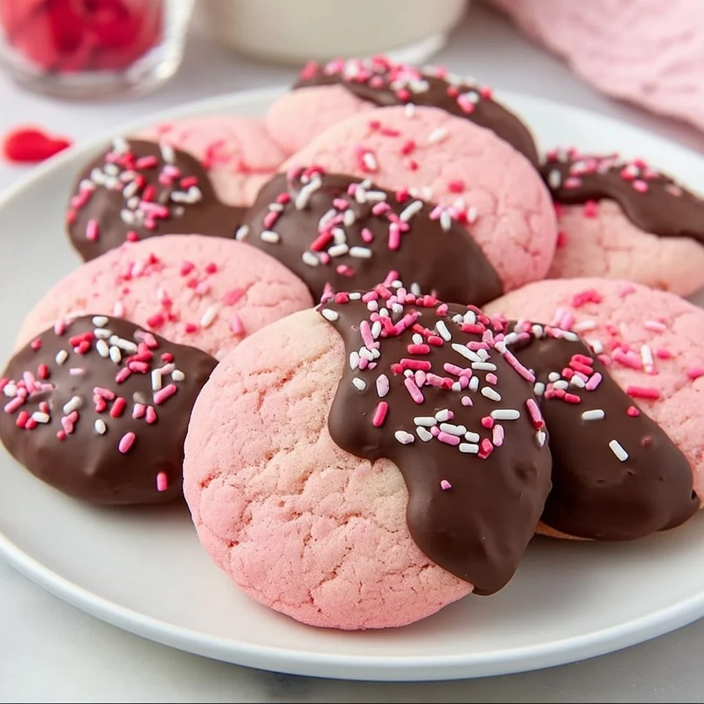 Delicious chocolate covered strawberry cookies for Valentine's Day