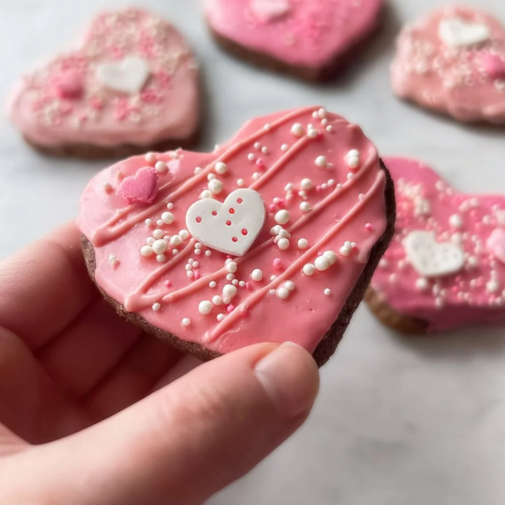 Easy chocolate dipped heart brownies for Valentine's Day bake sale