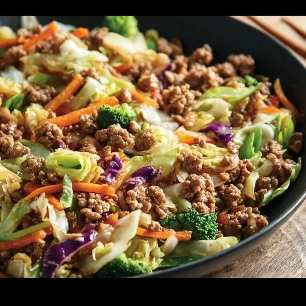 High protein egg roll in a bowl recipe for a healthy dinner option