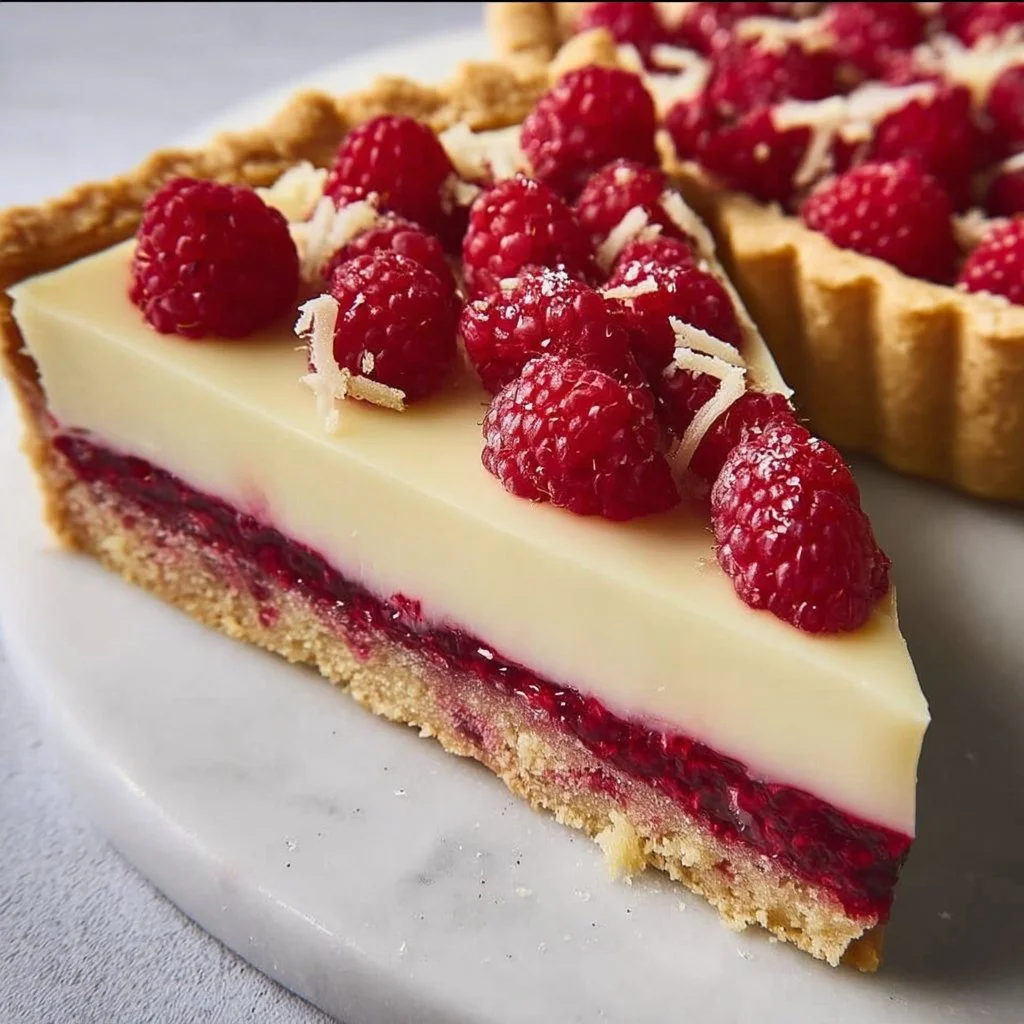 Vegan White Chocolate Raspberry Tart - A delightful vegan dessert treat