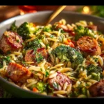 chicken sausage broccoli and orzo skillet 5 easy 2026 03 12 223655 1