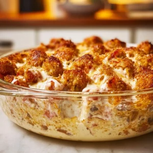 Cottage Cheese Chicken Parm Bowl featuring chicken, cottage cheese, marinara, and melted cheese.