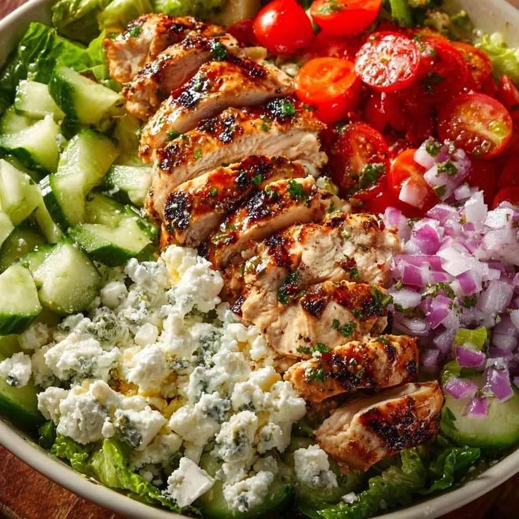Delicious Greek Chicken Bowls with fresh ingredients and vibrant flavors
