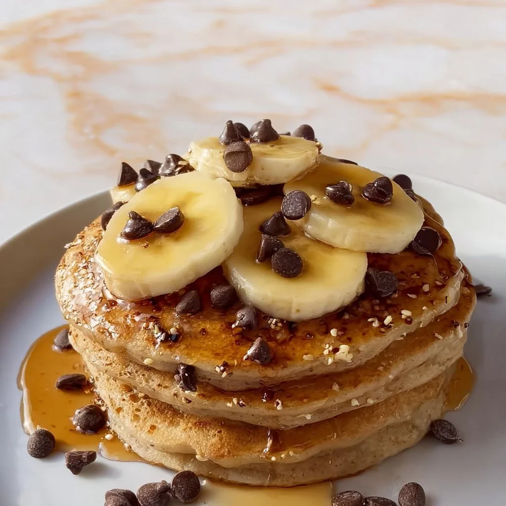 Healthy oatmeal pancakes with cottage cheese served on a plate