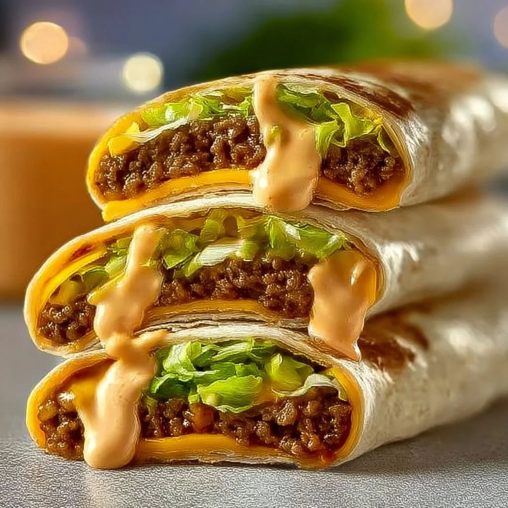 Delicious Big Mac Wraps served on a plate with fresh ingredients