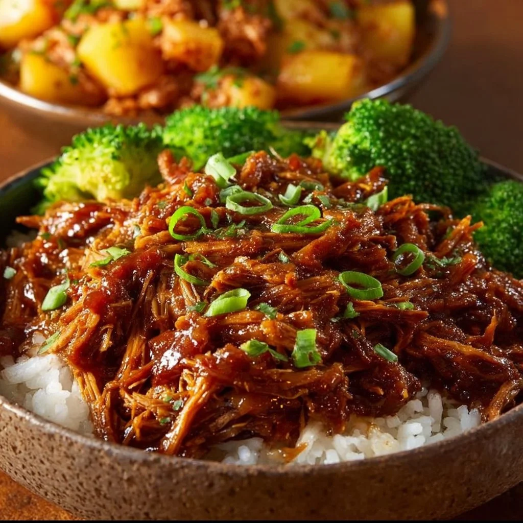 Bowl of comforting slow cooker soup with colorful vegetables and herbs