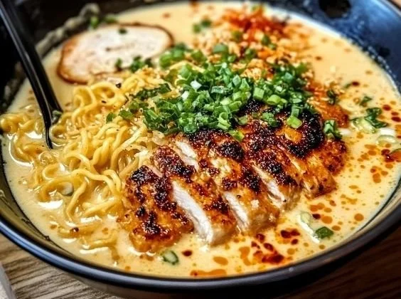 Creamy Garlic Chicken Ramen