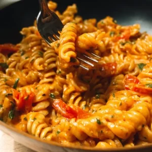 Creamy Tomato Chicken Pasta dish with chicken and pasta in a flavorful sauce