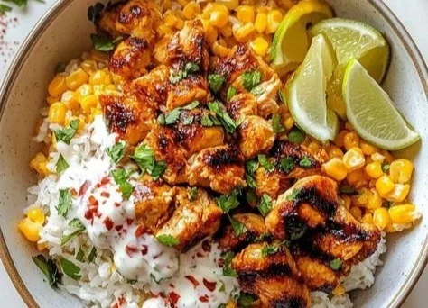 Street Corn Chicken Rice Bowl