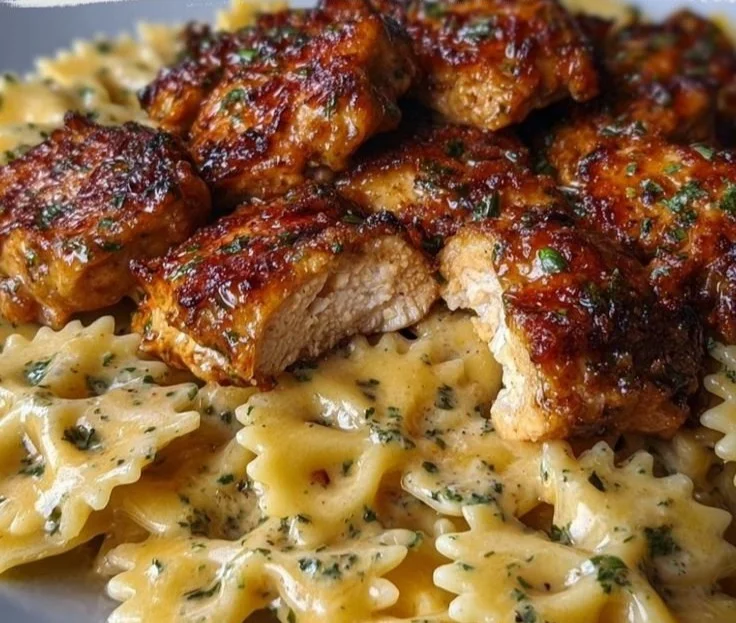 Garlic Butter Chicken and Bowtie Pasta