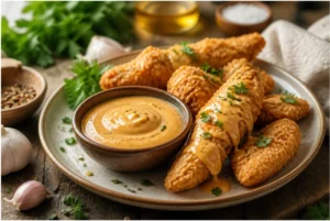 chick fil a sauce recipe homemade dipping sauce in a bowl with crispy chicken