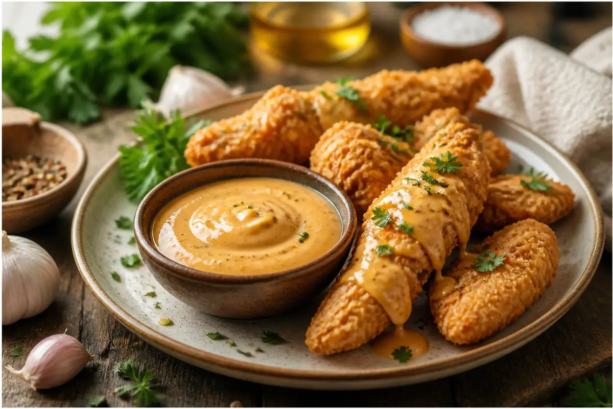 Home 4 chick fil a sauce recipe homemade dipping sauce in a bowl with crispy chicken