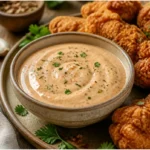 popeyes blackened ranch recipe creamy dipping sauce served in a bowl with crispy chicken tenders